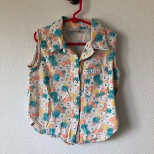 Y2K Guess Floral Button Down Vest Kids
